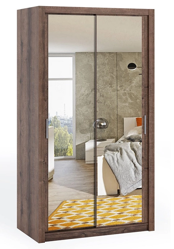 Rico stumdoma spinta su veidrodžiu 120 cm, vienuolyno ąžuolas, funkcionalus klasikinio stiliaus baldas, ideali spinta miegamajam ar persirengimo kambariui