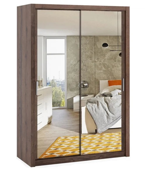 Rico stumdoma spinta su veidrodžiu 150 cm, vienuolyno ąžuolas, funkcionalus klasikinio stiliaus baldas, ideali spinta miegamajam ar persirengimo kambariui