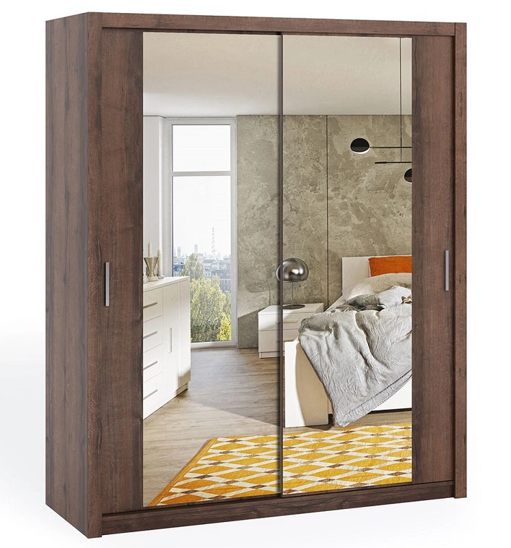 Rico stumdoma spinta su veidrodžiu 180 cm, vienuolyno ąžuolas, funkcionalus klasikinio stiliaus baldas, spinta skirta miegamajam arba prieškambariui