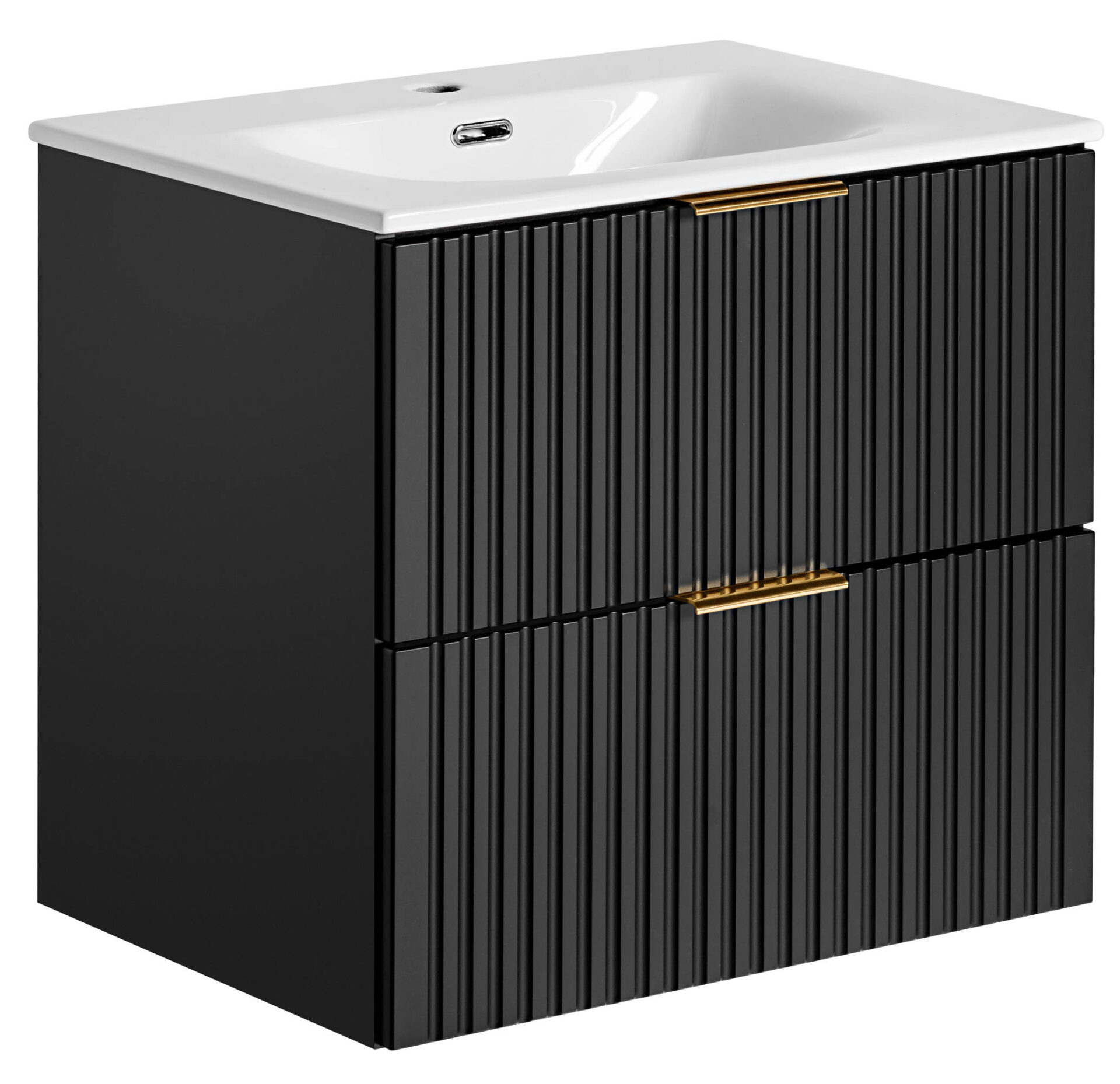 60 cm ADEL BLACK spintelė su SKY praustuvu