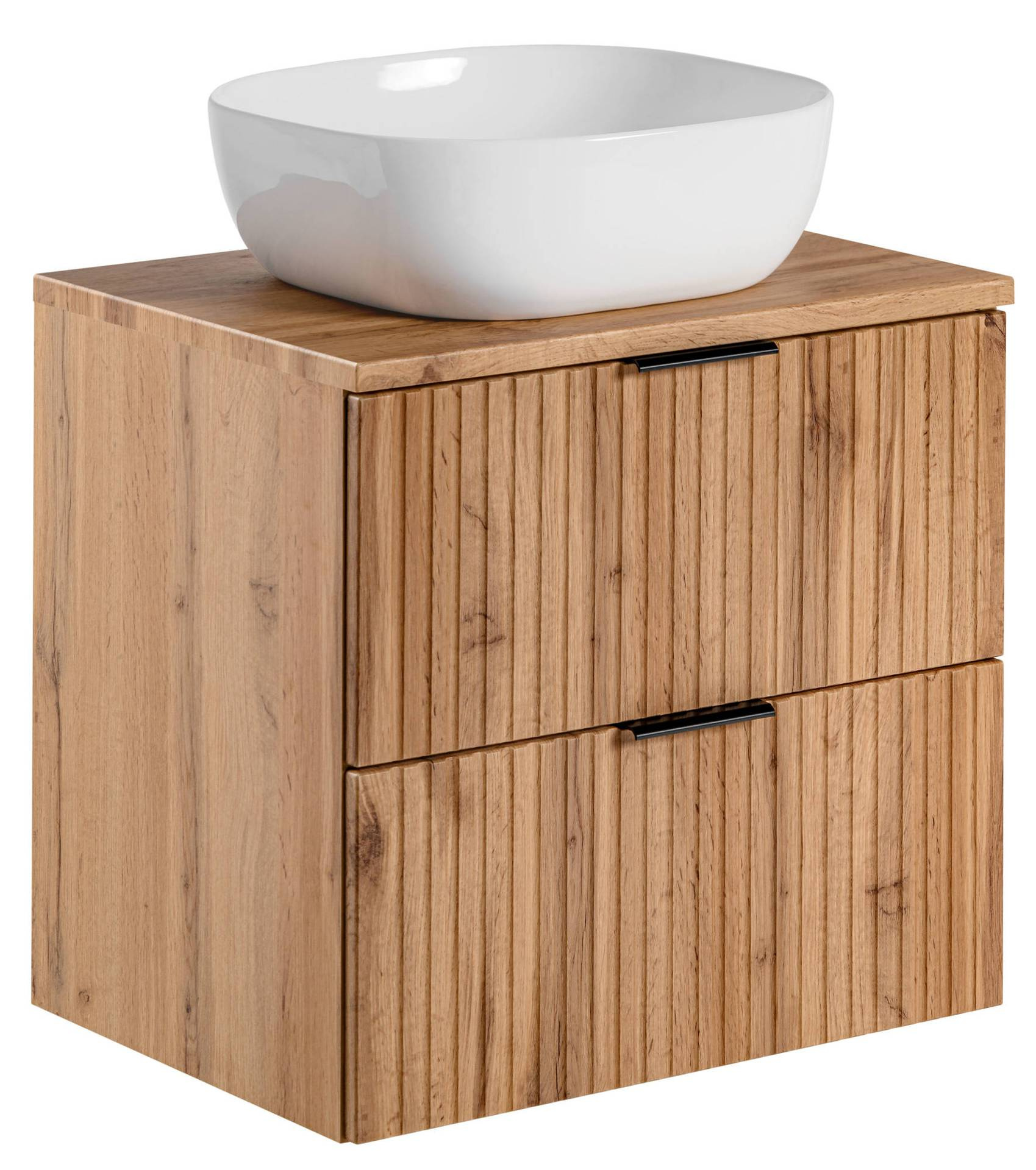 60 cm ADEL ĄŽUOLINĖ spintelė su SMILE praustuvu