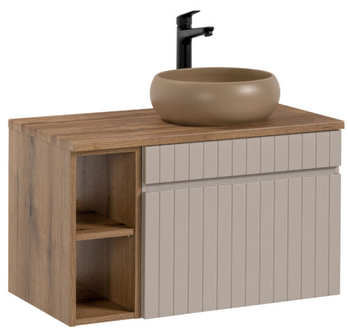 IKONIŠKA KAŠMYRO 60 cm spintelė su WIKI MC praustuvu ir lentyna