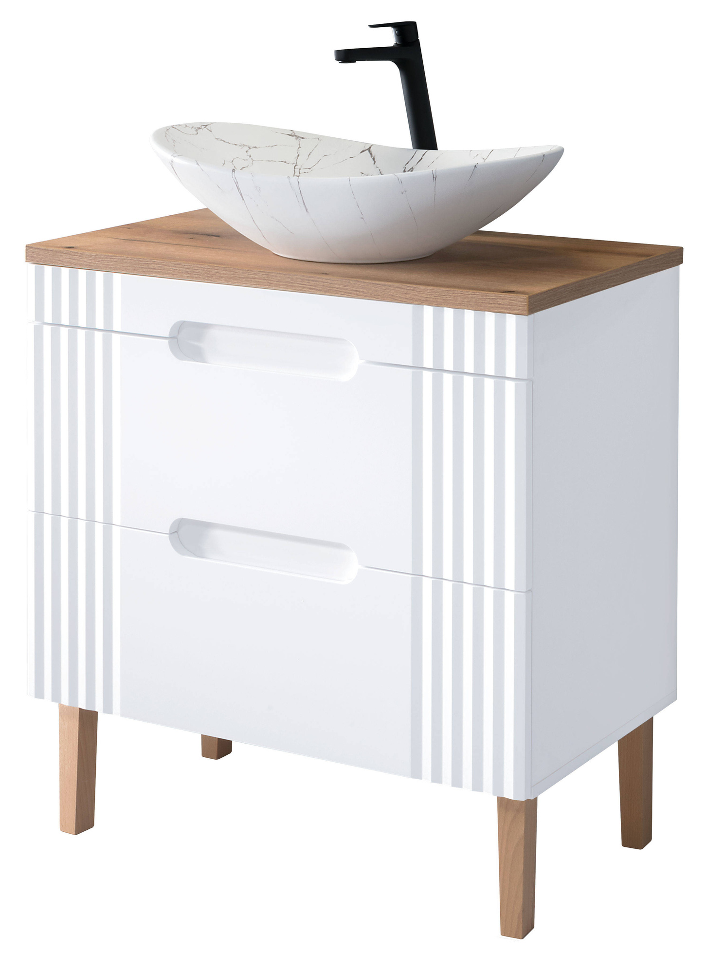 Spintelė 80 cm FIJI WHITE su praustuvu LENA MW17