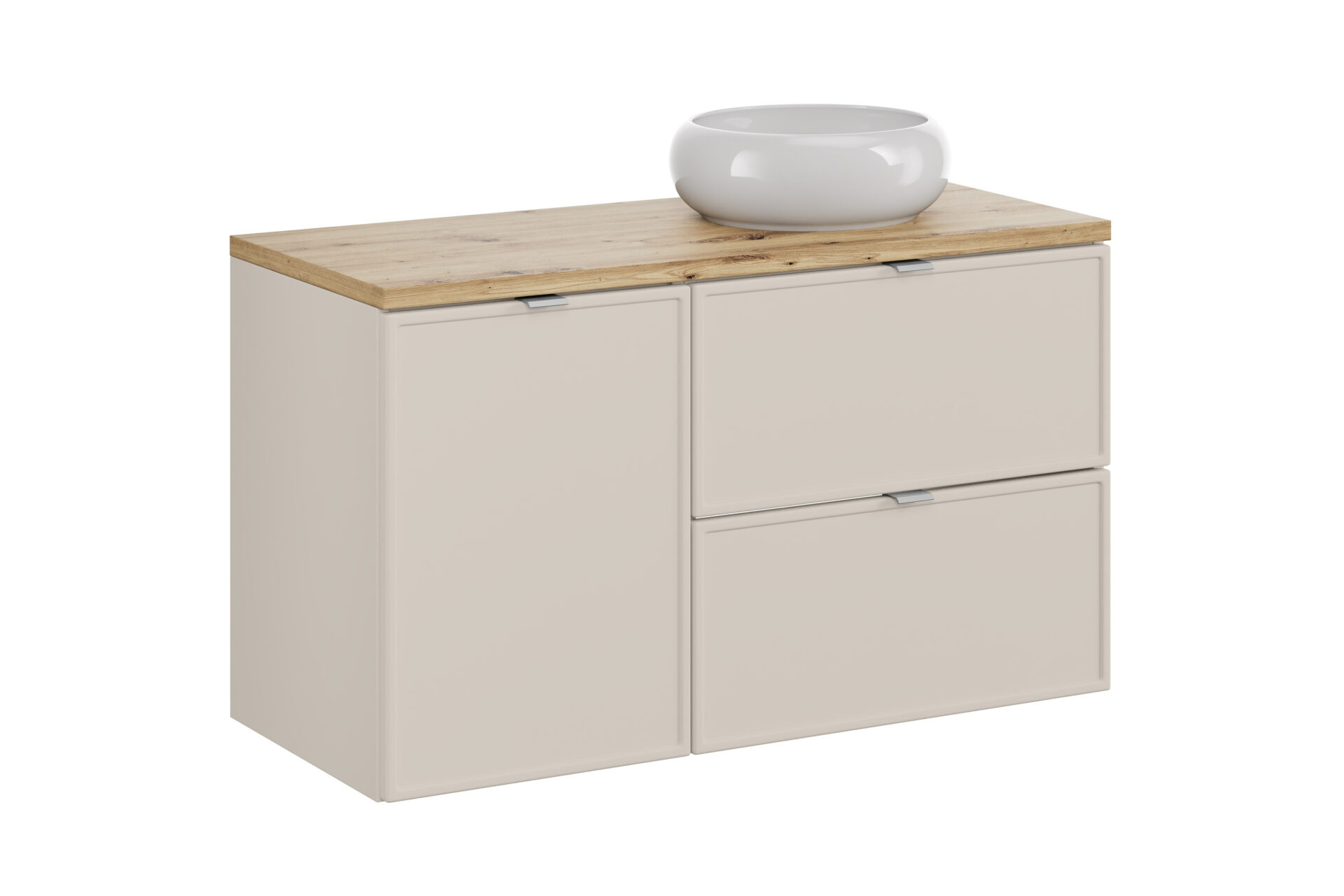 Bella Cashmere 100 cm spintelė su Artisan stalviršiu ir WIKI kriaukle