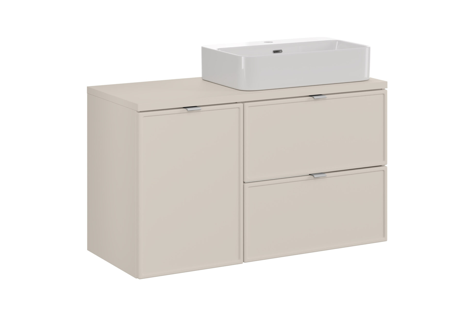 Bella Cashmere 100 cm spintelė su stalviršiu ir Trust praustuvu