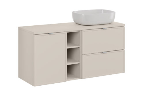 Bella kašmyro spintelė 120 cm su stalviršiu ir SMILE praustuvu