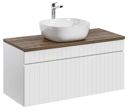 ICONIC WHITE 82-100-D-1S spintelė su praustuvu „Smile“ ir stalviršiu