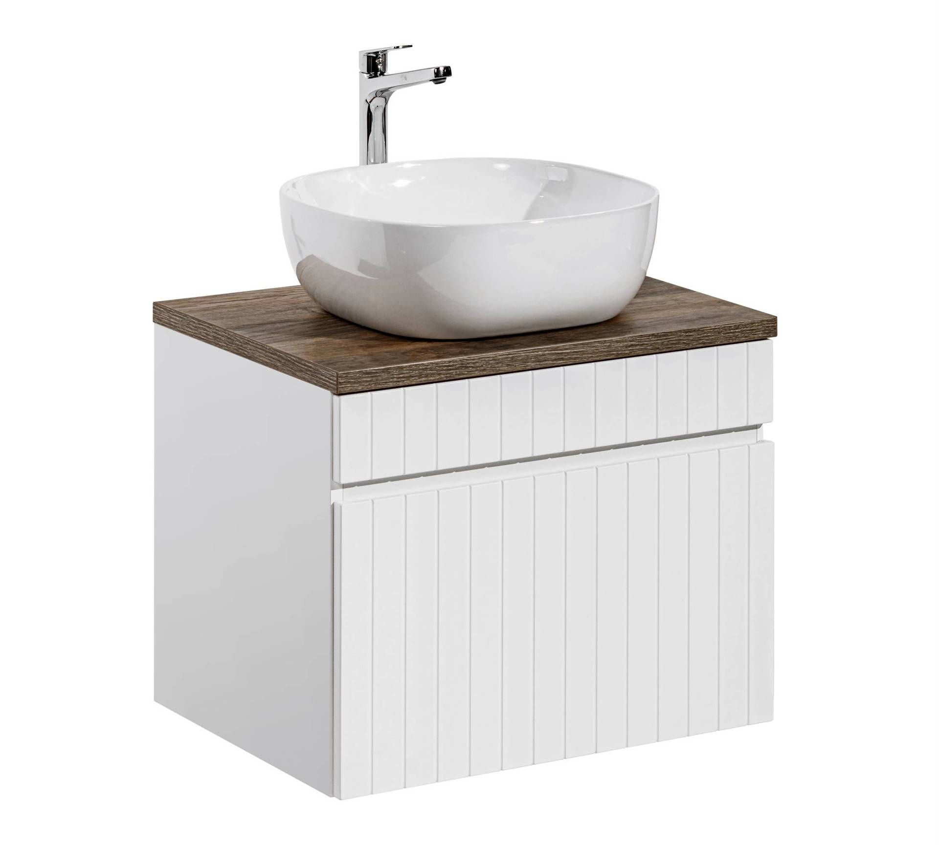 ICONIC WHITE 82-60-D-1S spintelė su praustuvu „Smile“ ir stalviršiu