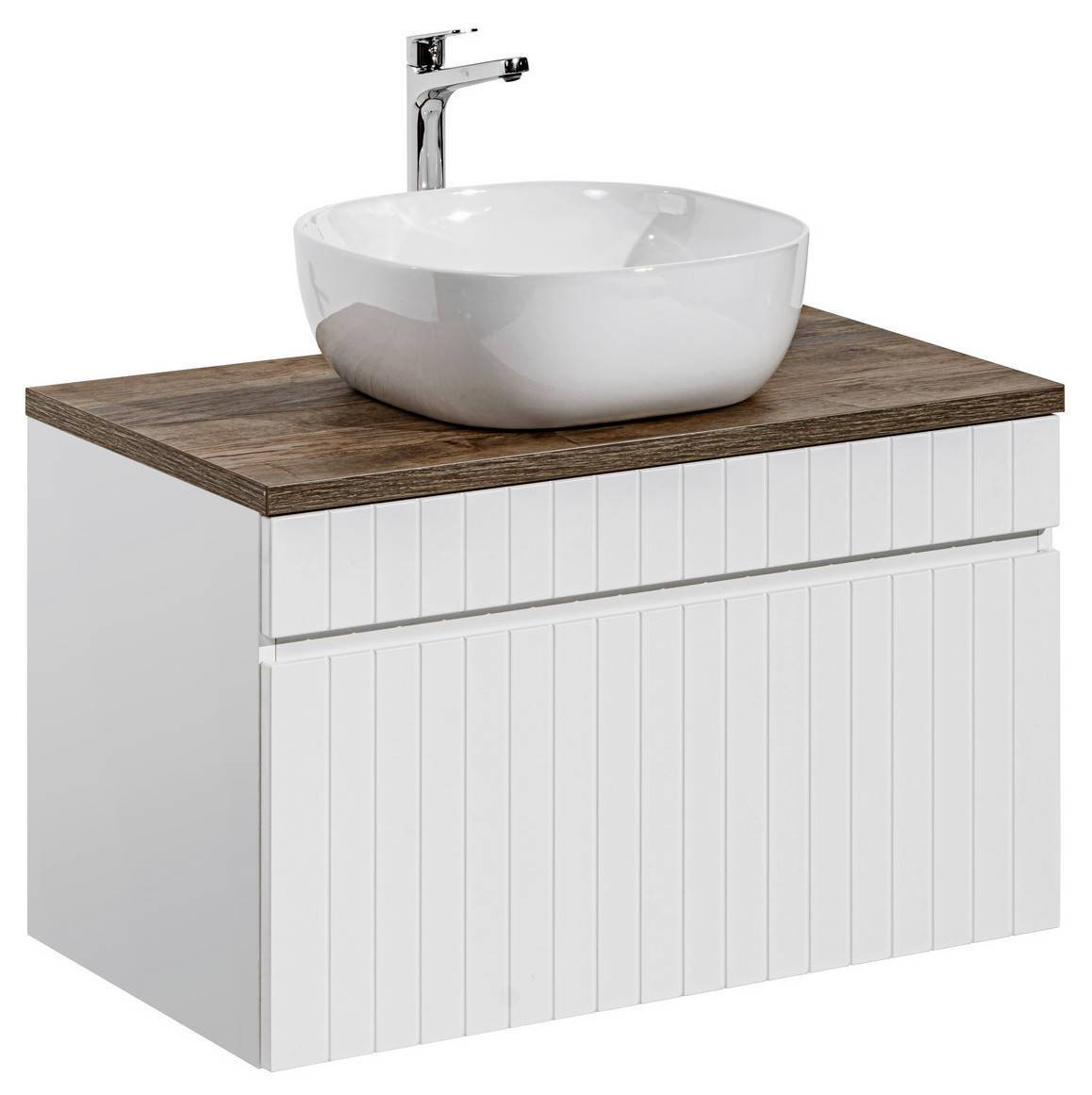 ICONIC WHITE 82-80-D-1S spintelė su praustuvu „Smile“ ir stalviršiu