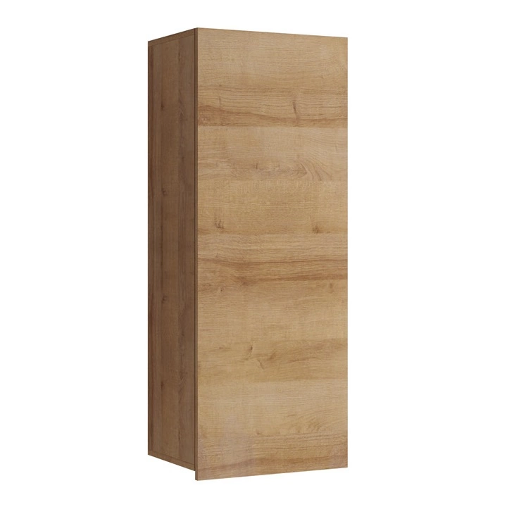 Pakabinama spintelė „Apulia“, 45 cm, auksinio ąžuolo, minimalistinio dizaino, stilinga vitrina svetainei, paprastos formos, tinkanti bet kokiam interjerui