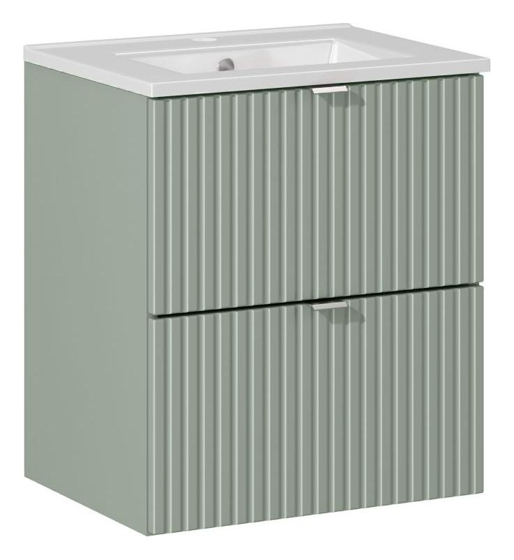 50 cm „Line Reed Green“ praustuvo spintelė su stalčiais