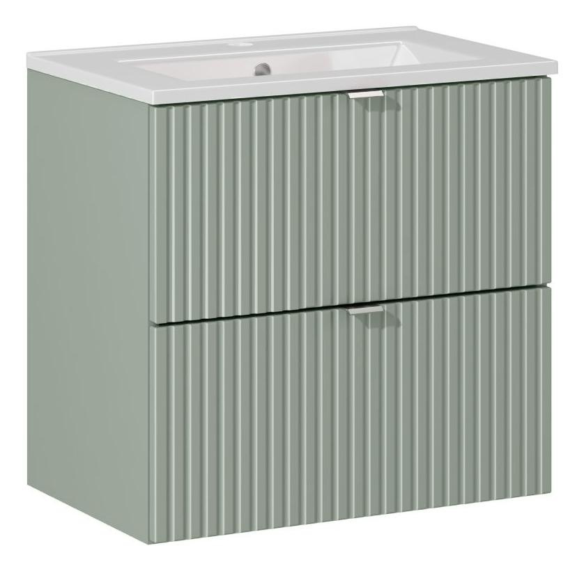 60 cm „Line Reed Green“ praustuvo spintelė su stalčiais