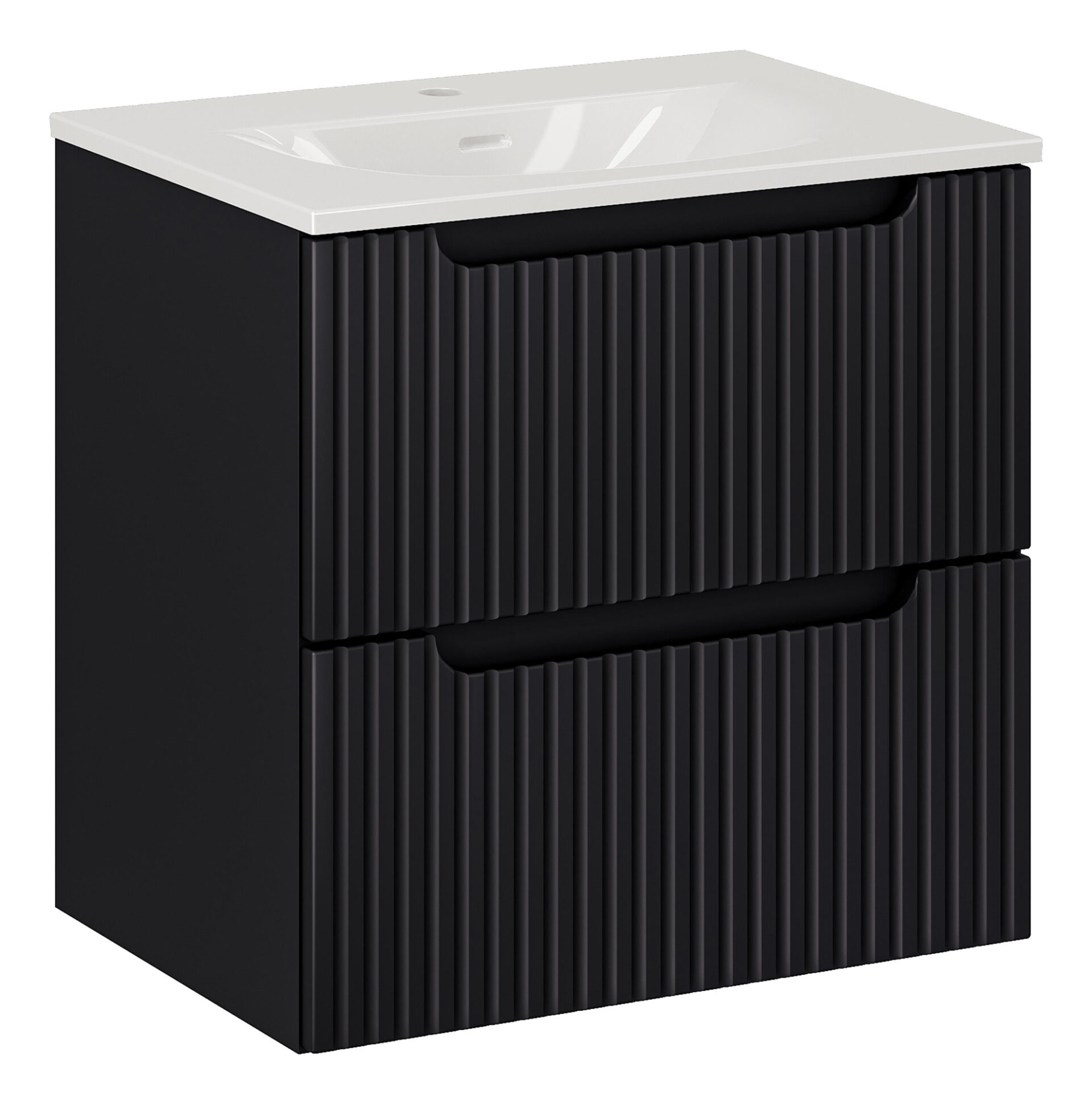 60 cm Nova Black praustuvo spintelė su stalčiais