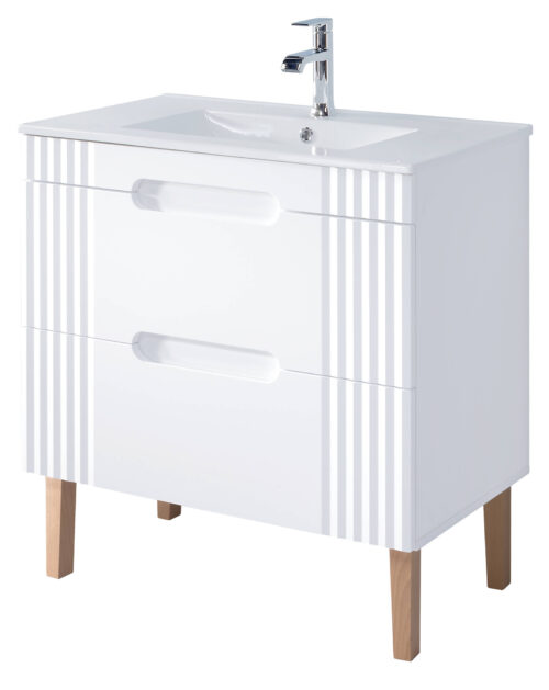 Spintelė su praustuvu 80 cm FIJI WHITE