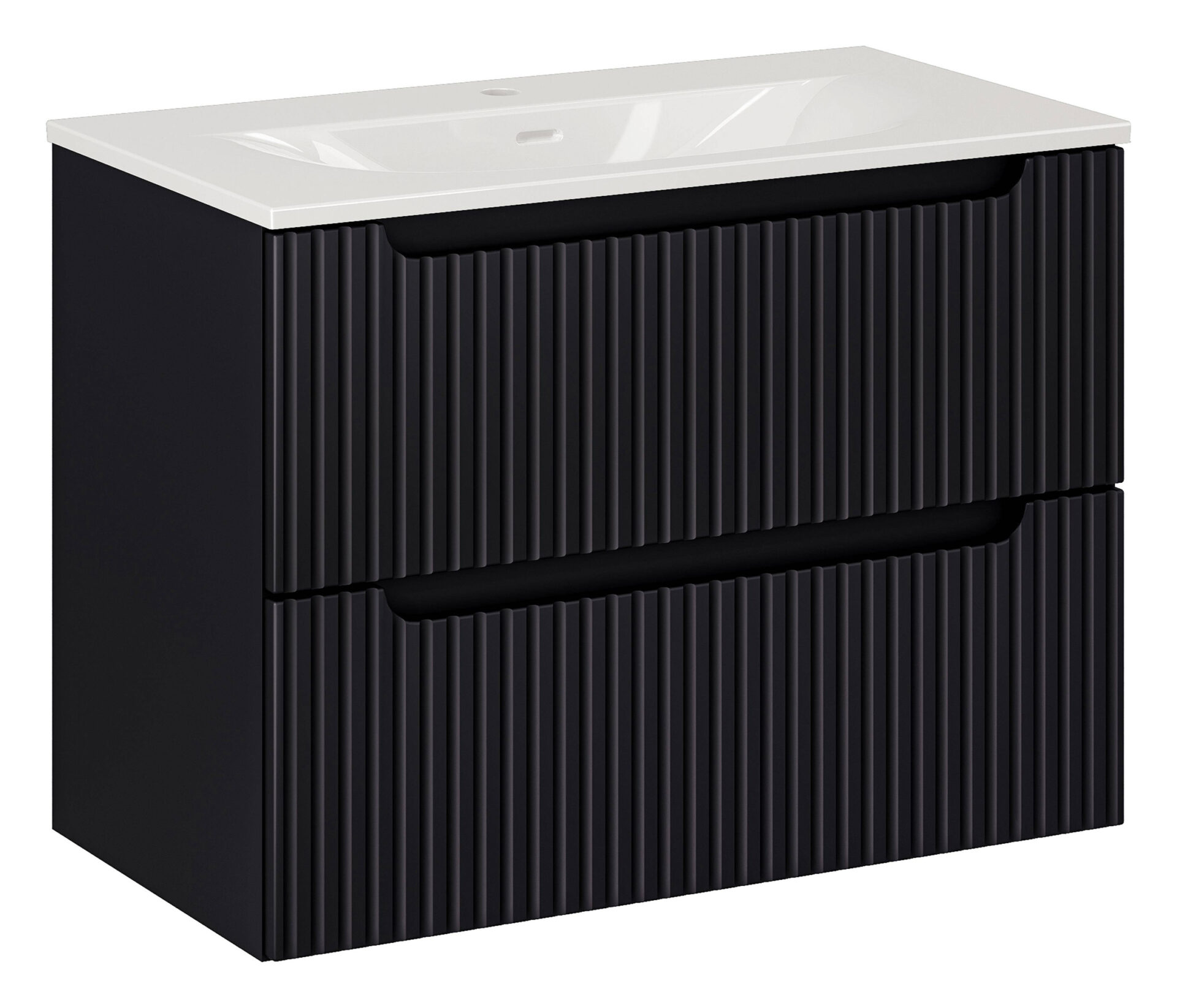 80 cm Nova Black praustuvo spintelė su stalčiais