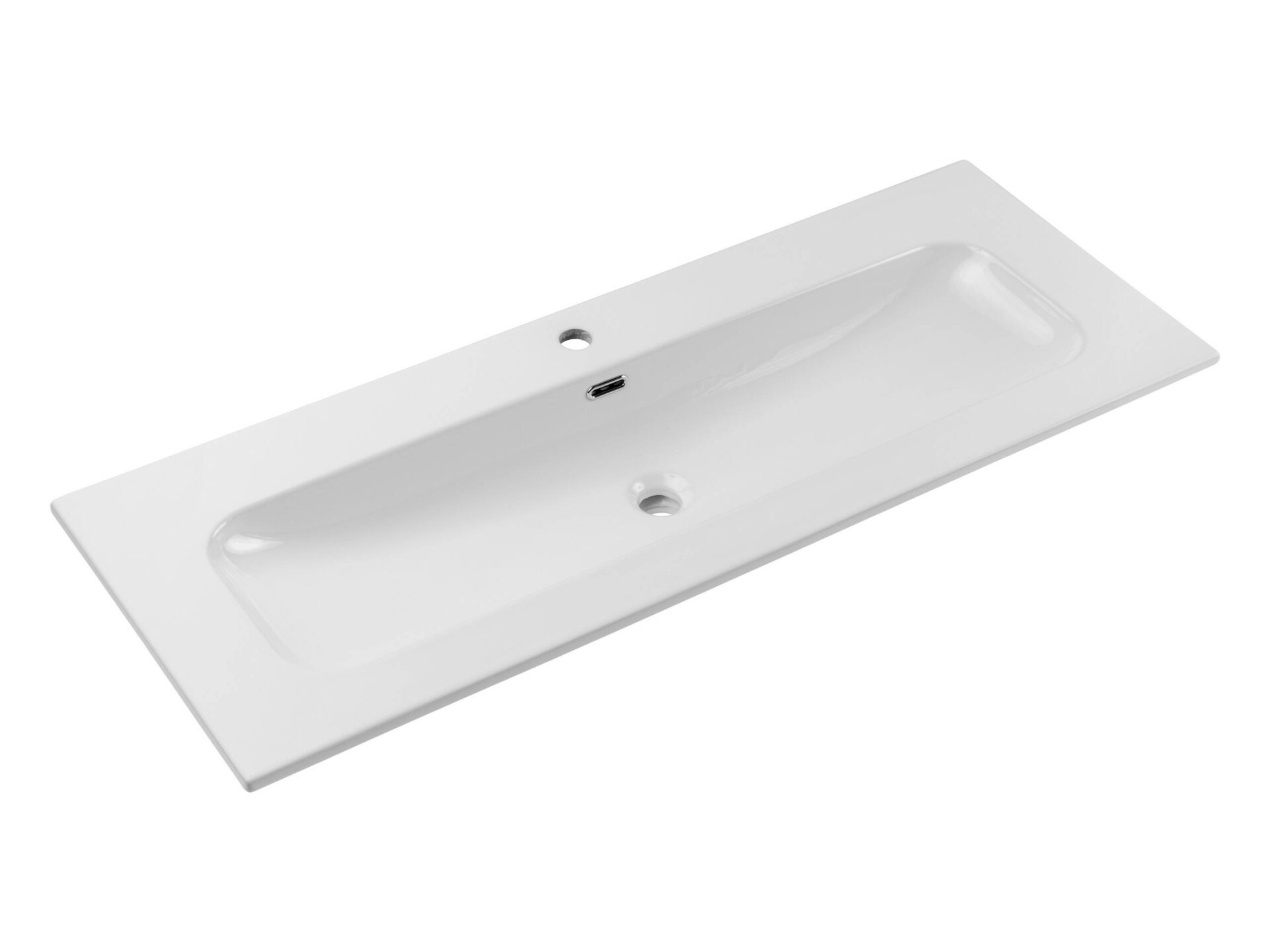 Keraminis praustuvas baldams, 120 cm, FLY 120 2TH E-8073-120-2TH, blizgi balta spalva