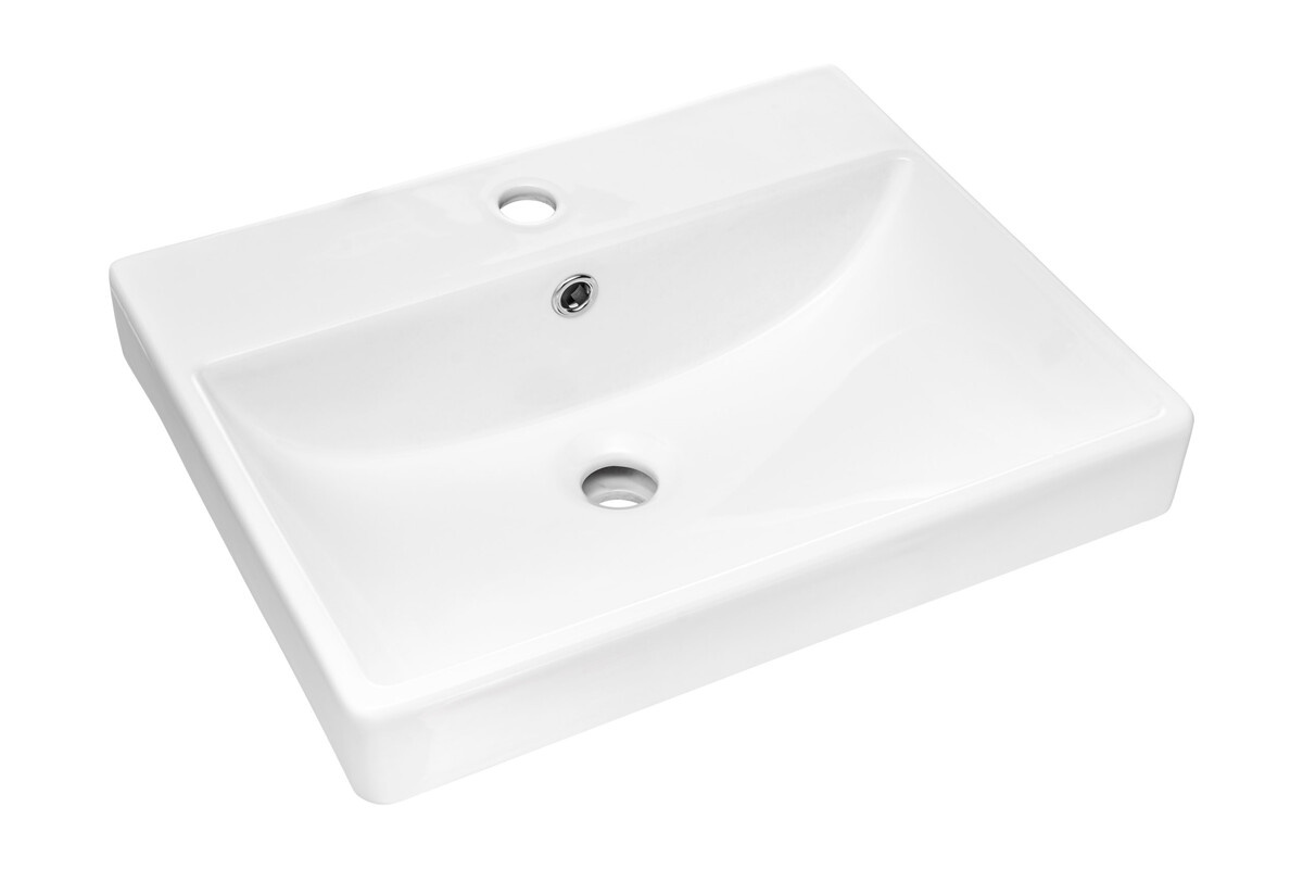 Keraminis baldų praustuvas, 60 cm, UN-RITA-GW-60, blizgi balta spalva