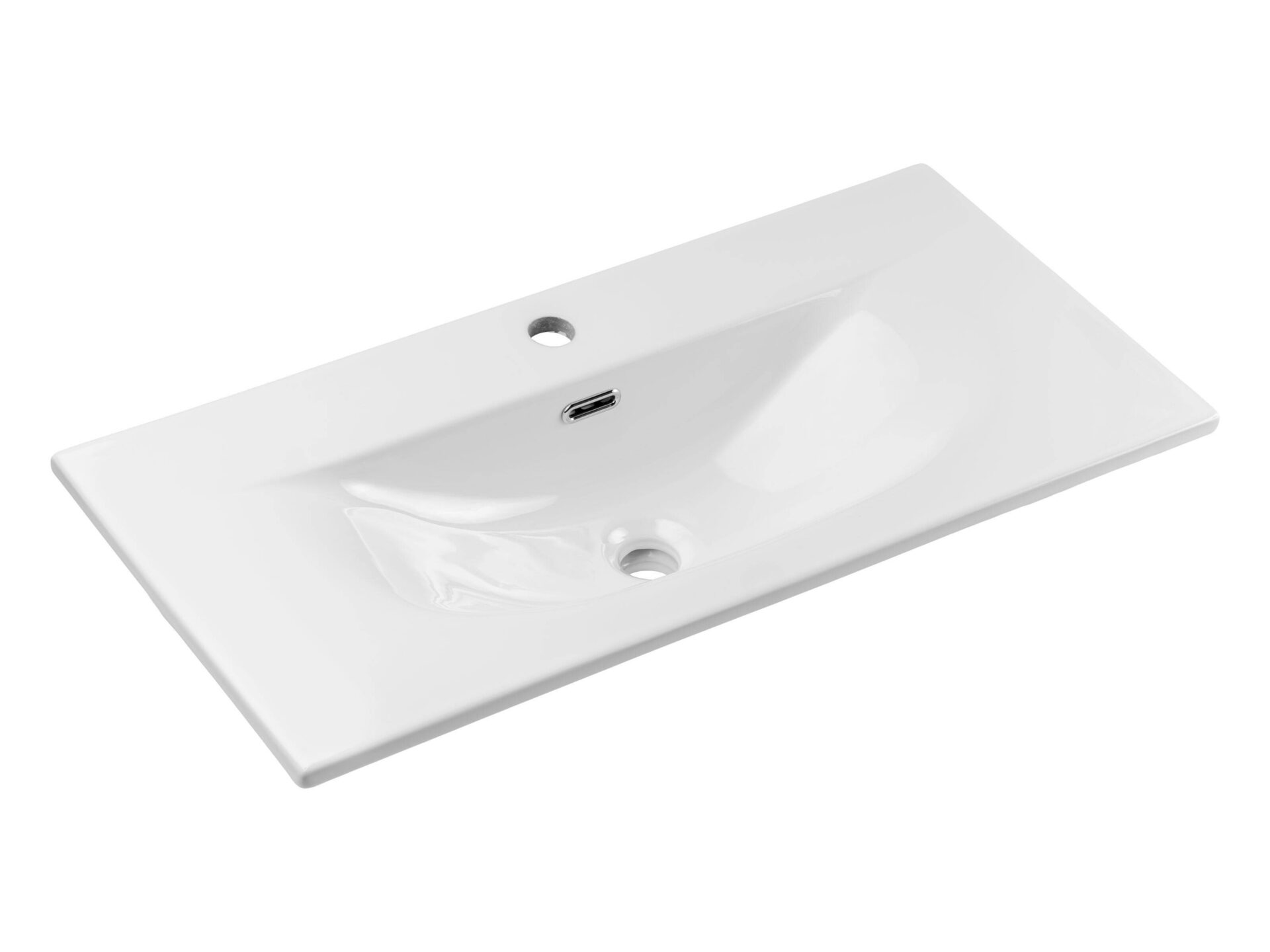 Keraminis praustuvas baldams, 80 cm, SKY 3 E-8099-3-80, blizgi balta spalva