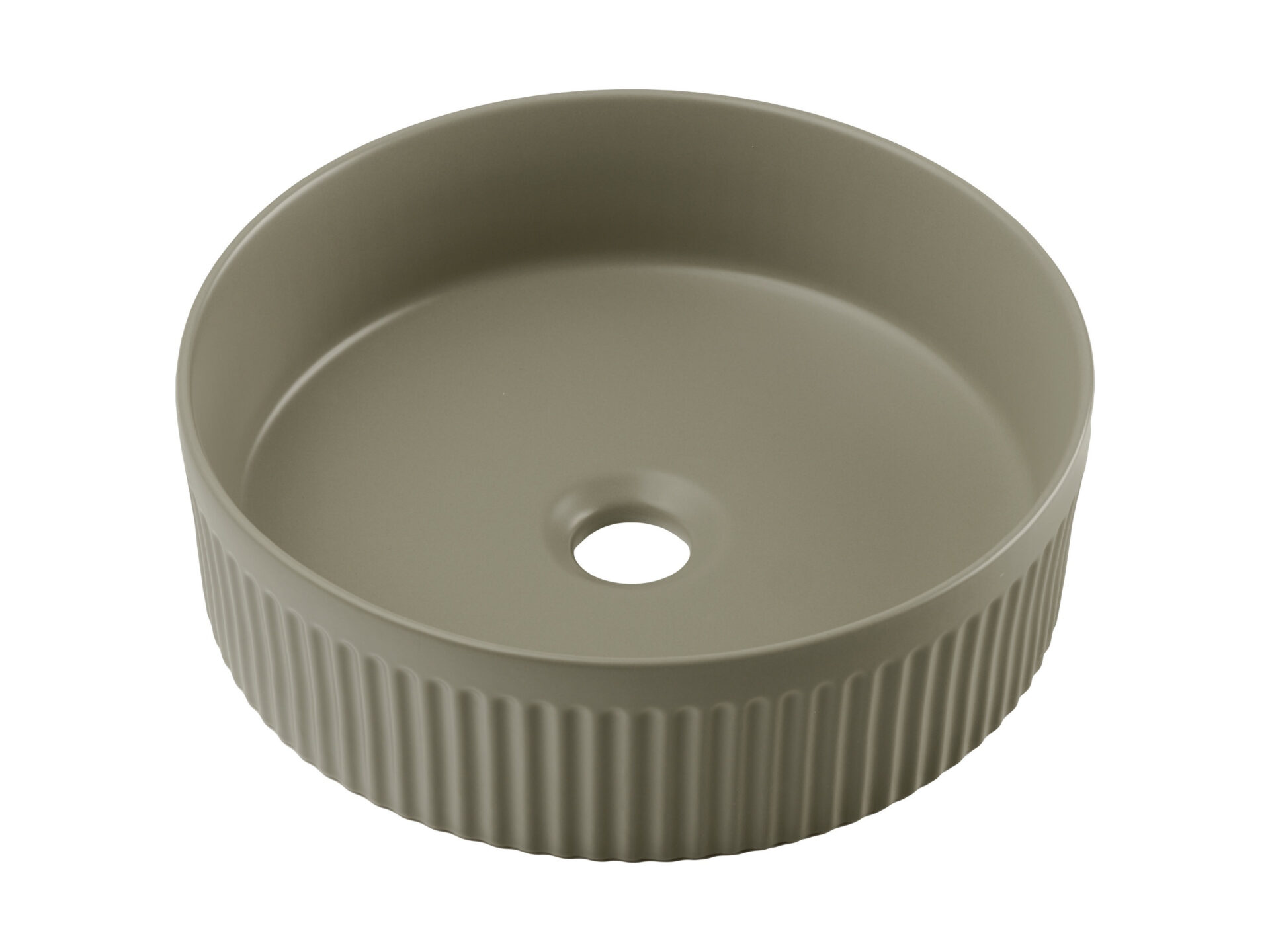 BEYOND 2 OLIVER GREEN E-6565 keraminis stalviršinis praustuvas, matinės žalios spalvos