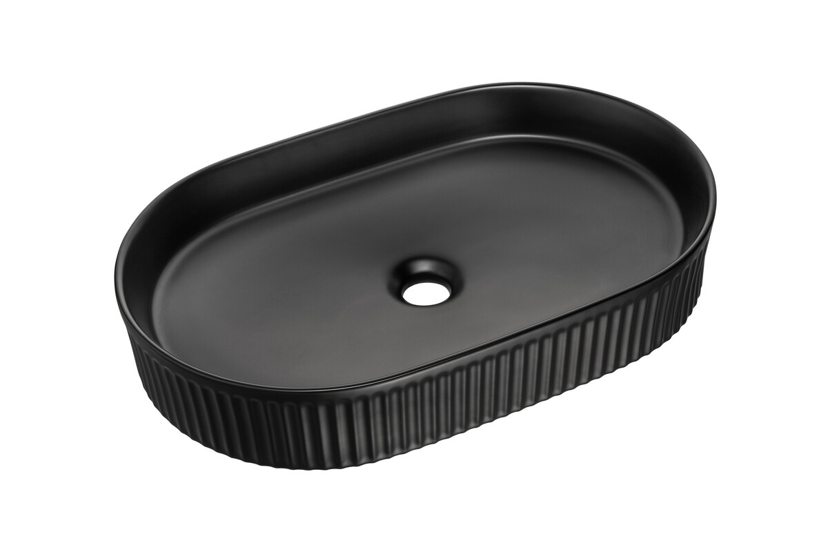 BEYOND 3 BLACK E-6531 keraminis stalviršinis praustuvas, matinės juodos spalvos