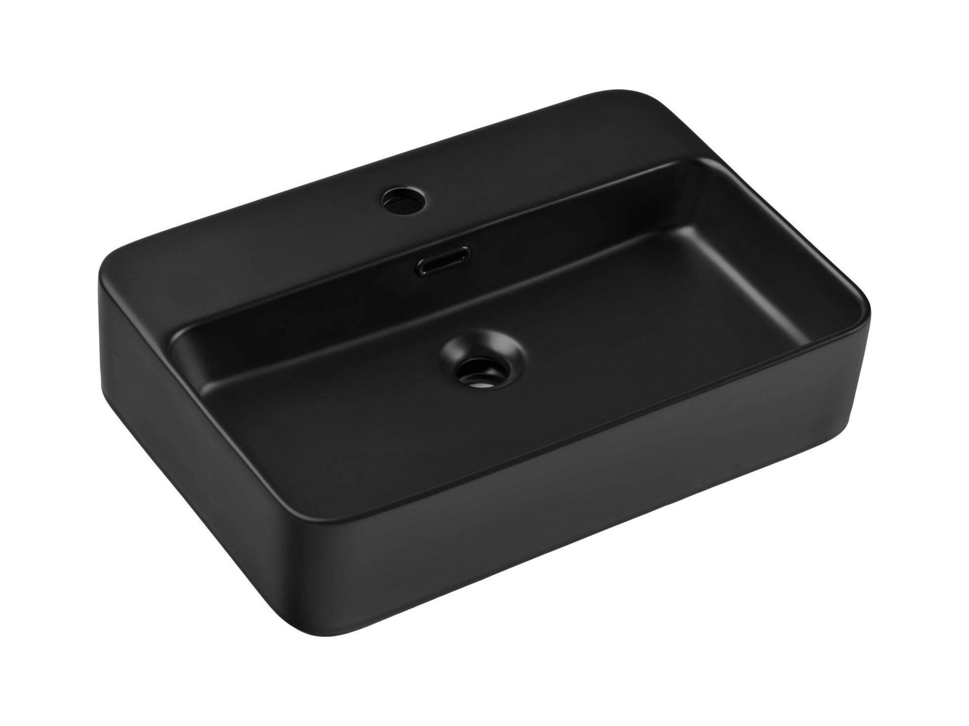 TRUST 2 BLACK E-6282 Keraminis stalviršinis praustuvas, matinės juodos spalvos