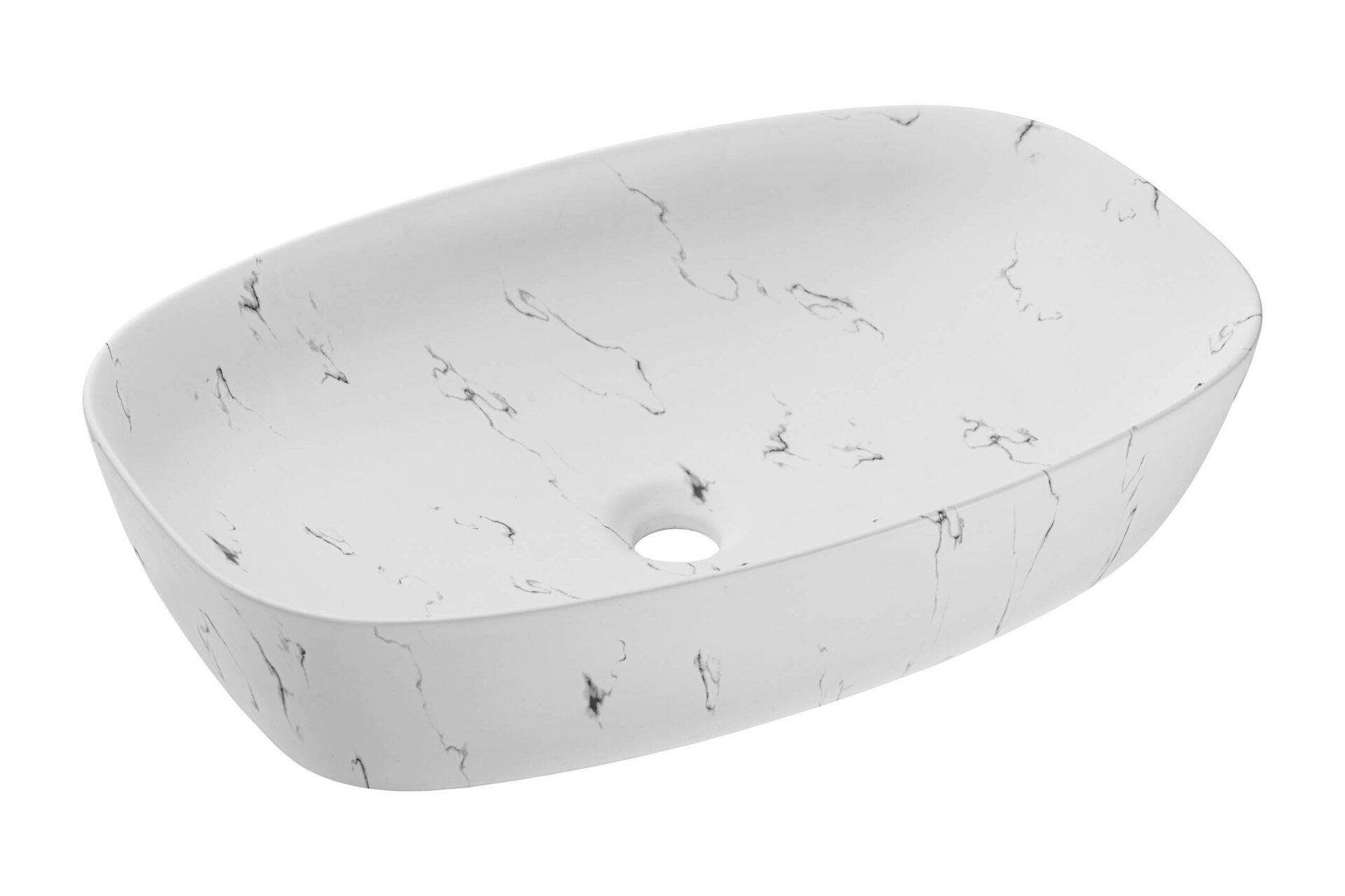 Keraminis stalviršio praustuvas UN-MEGI-MW13 matinės baltos spalvos