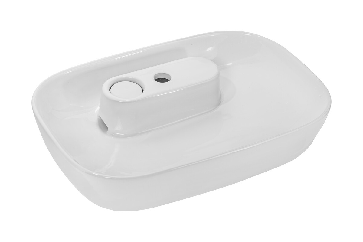 Keraminis stalviršio praustuvas UN-POLA-GW, baltas blizgus