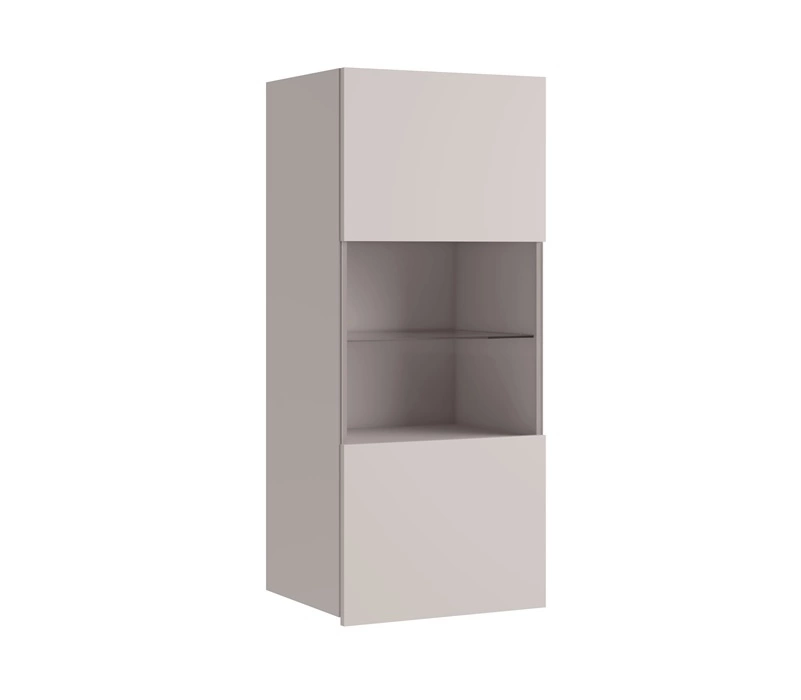 Pakabinama „Apulia“ vitrina, 45 cm, smėlio spalvos, minimalistinio dizaino, stilinga vitrina svetainei, paprastos formos, tinkanti bet kokiam interjerui