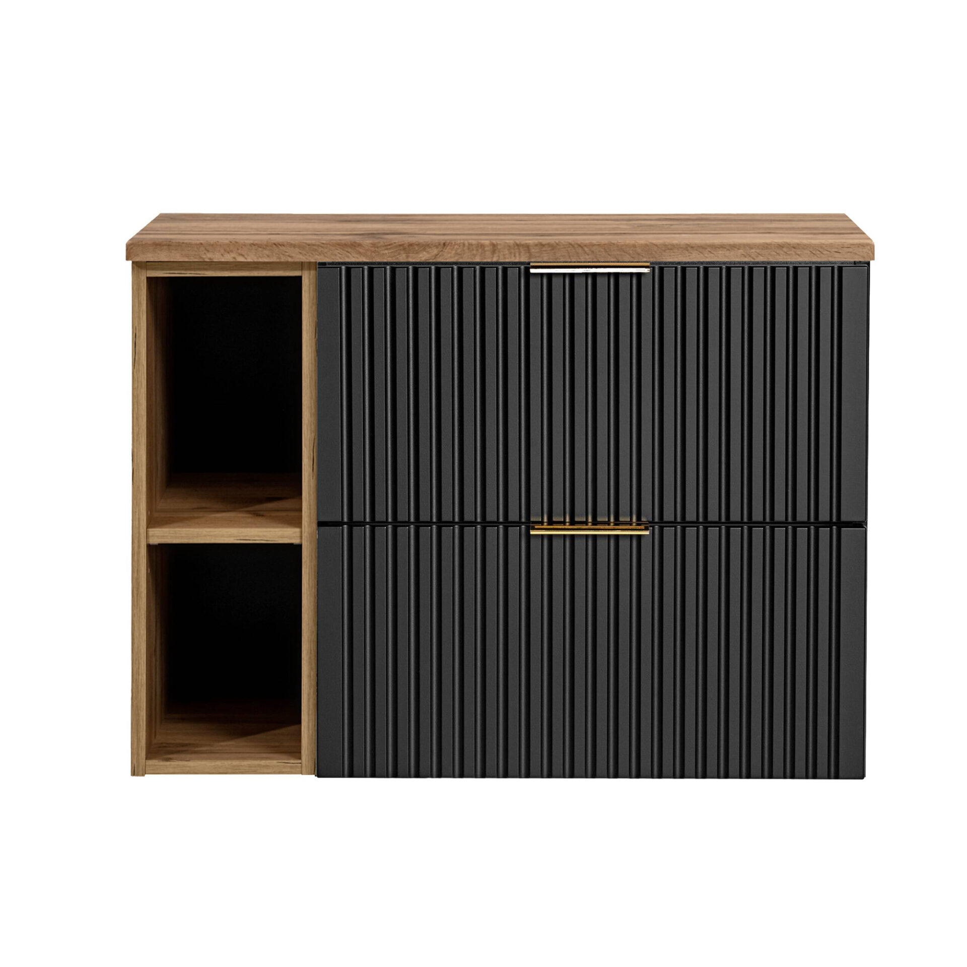 80 cm ADEL BLACK komplektas su stalviršiu ir lentyna