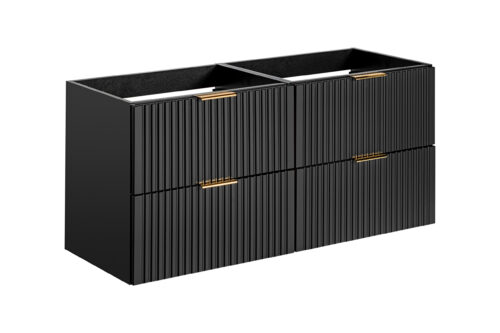 Praustuvo spintelių komplektas su 4 stalčiais, 120 cm, „Adel“, matinės juodos spalvos