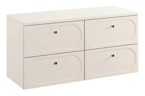 Donna Sand praustuvo spintelė su stalviršiu, 120 cm, 4 stalčiais