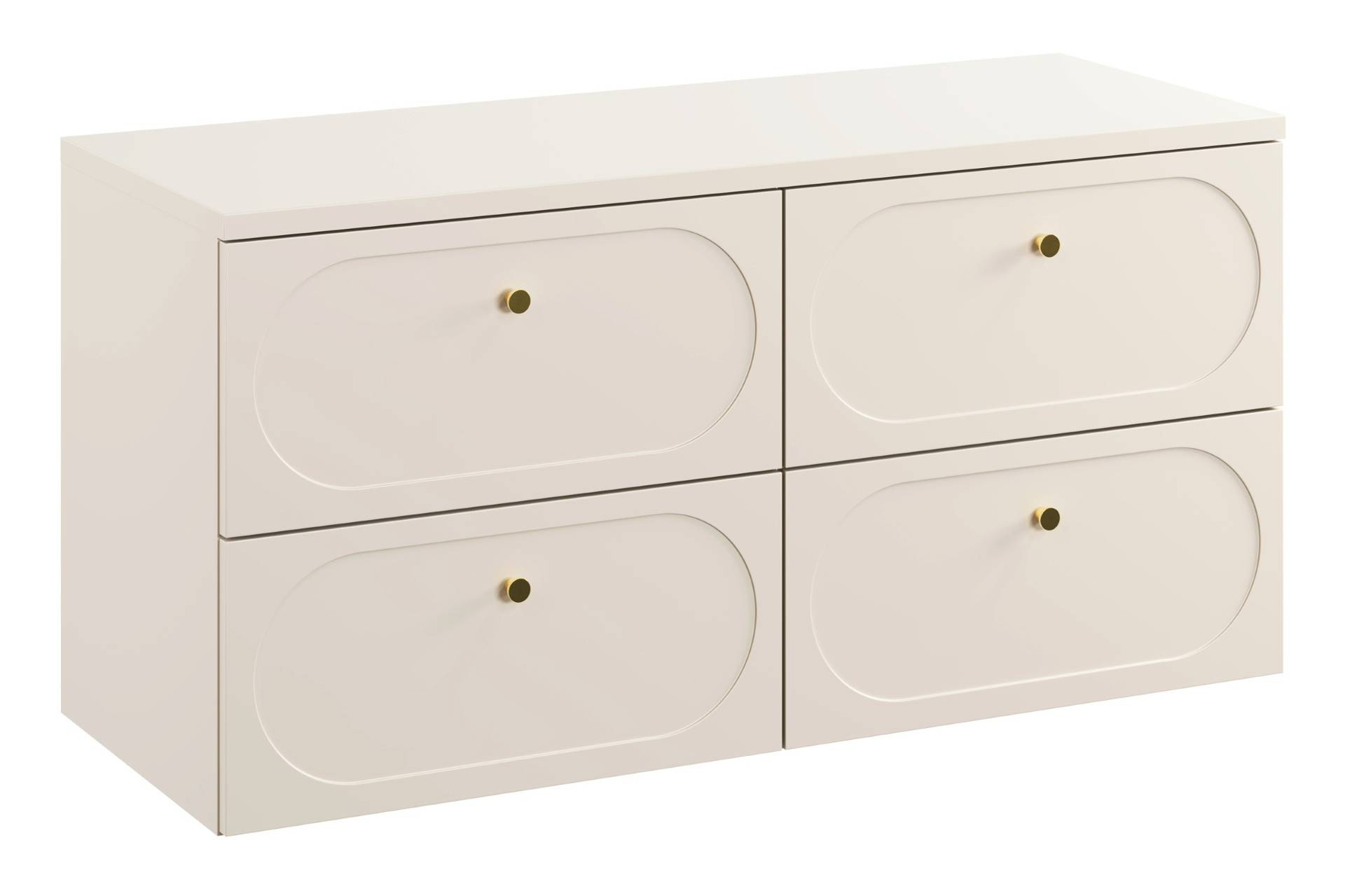 Donna Sand praustuvo spintelė su stalviršiu, 120 cm, 4 stalčiais