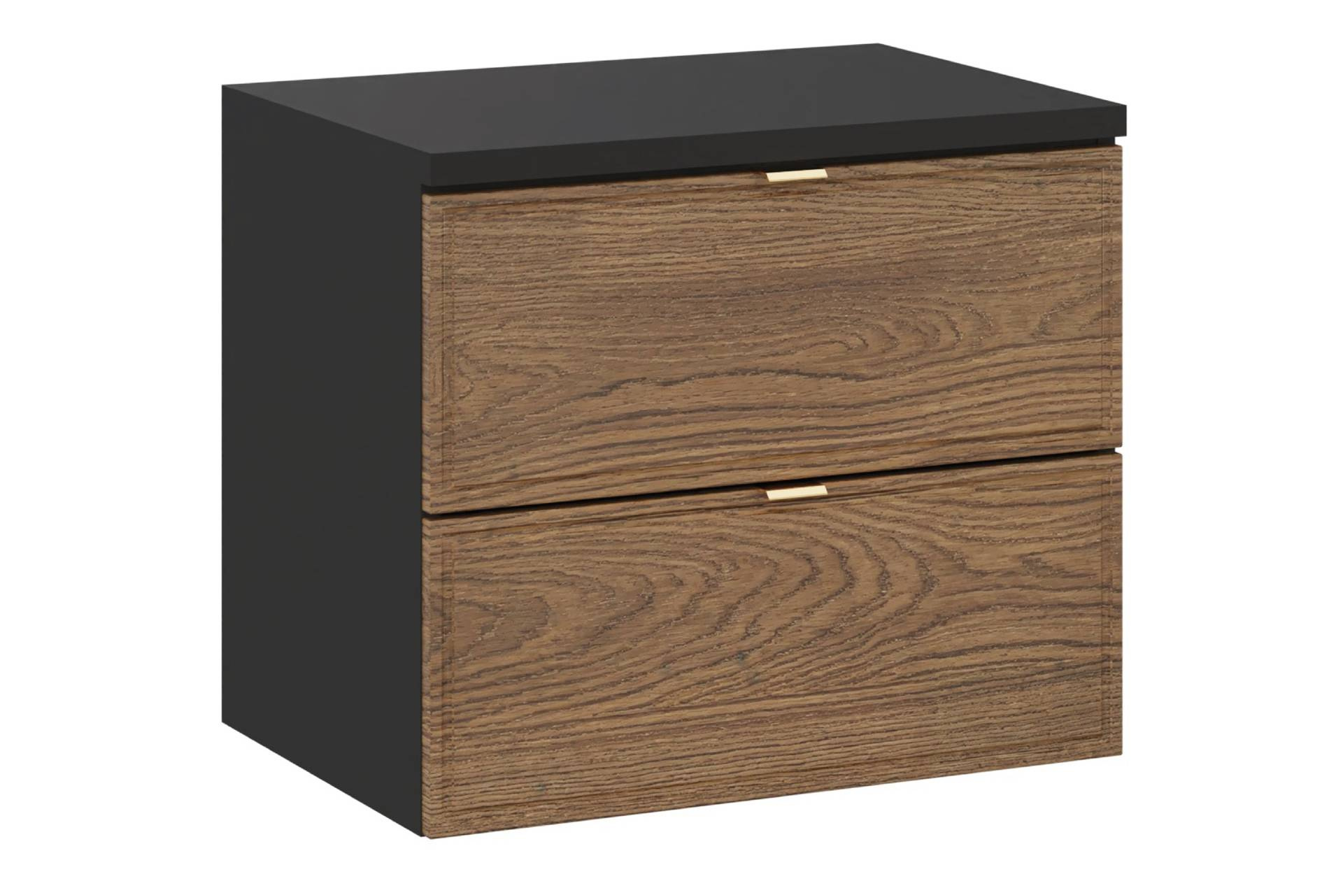 60 cm Talia Casella juodos matinės praustuvo spintelių su stalviršiu komplektas