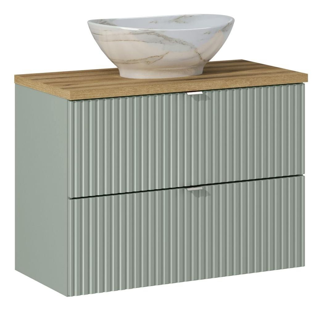 Spintelės su stalviršiu 80 cm ir praustuvo komplektas, „Reed Green“