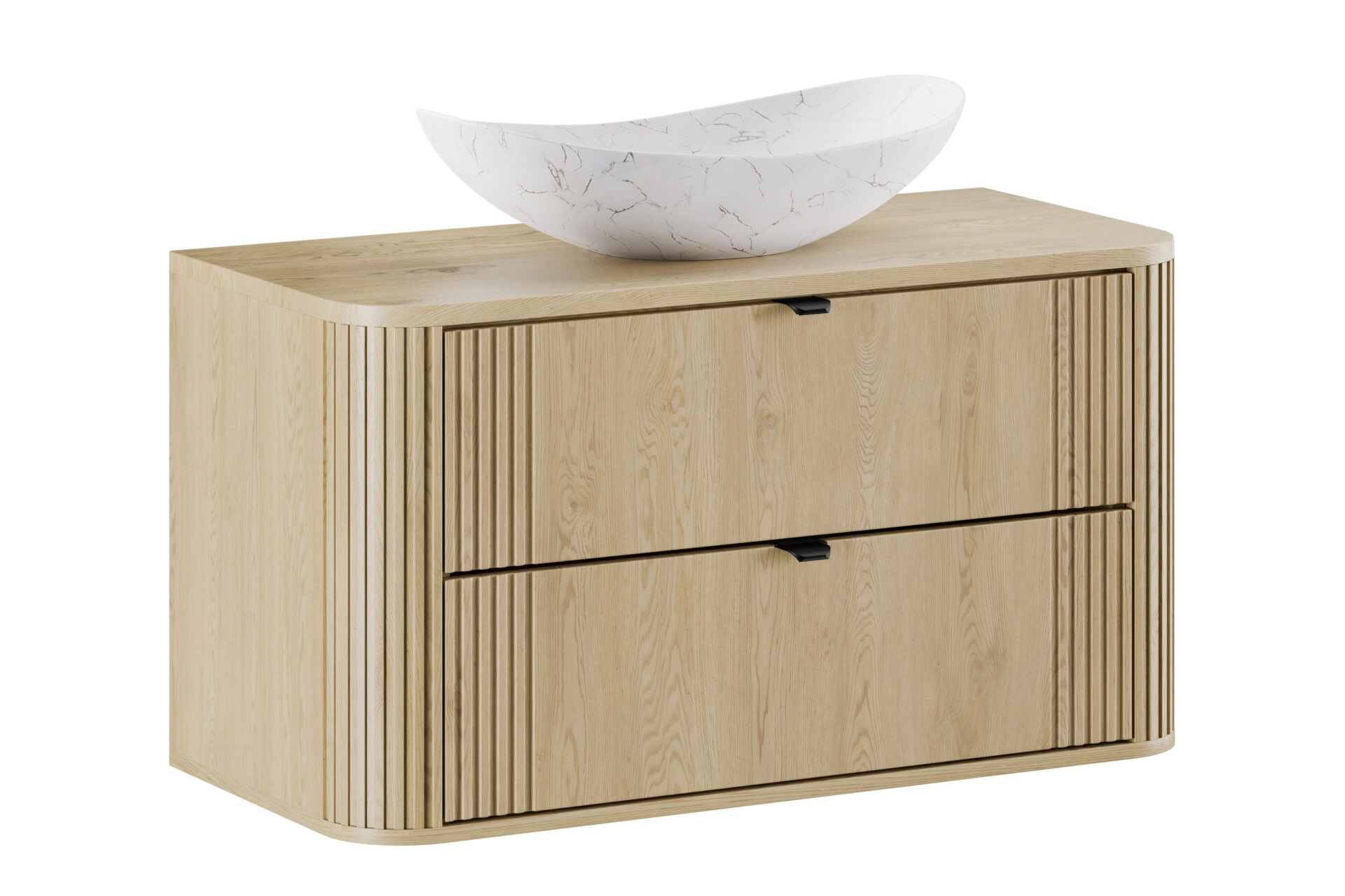 Stalviršio spintelės ir stalviršio praustuvo 100 cm komplektas Ovalia Cremona