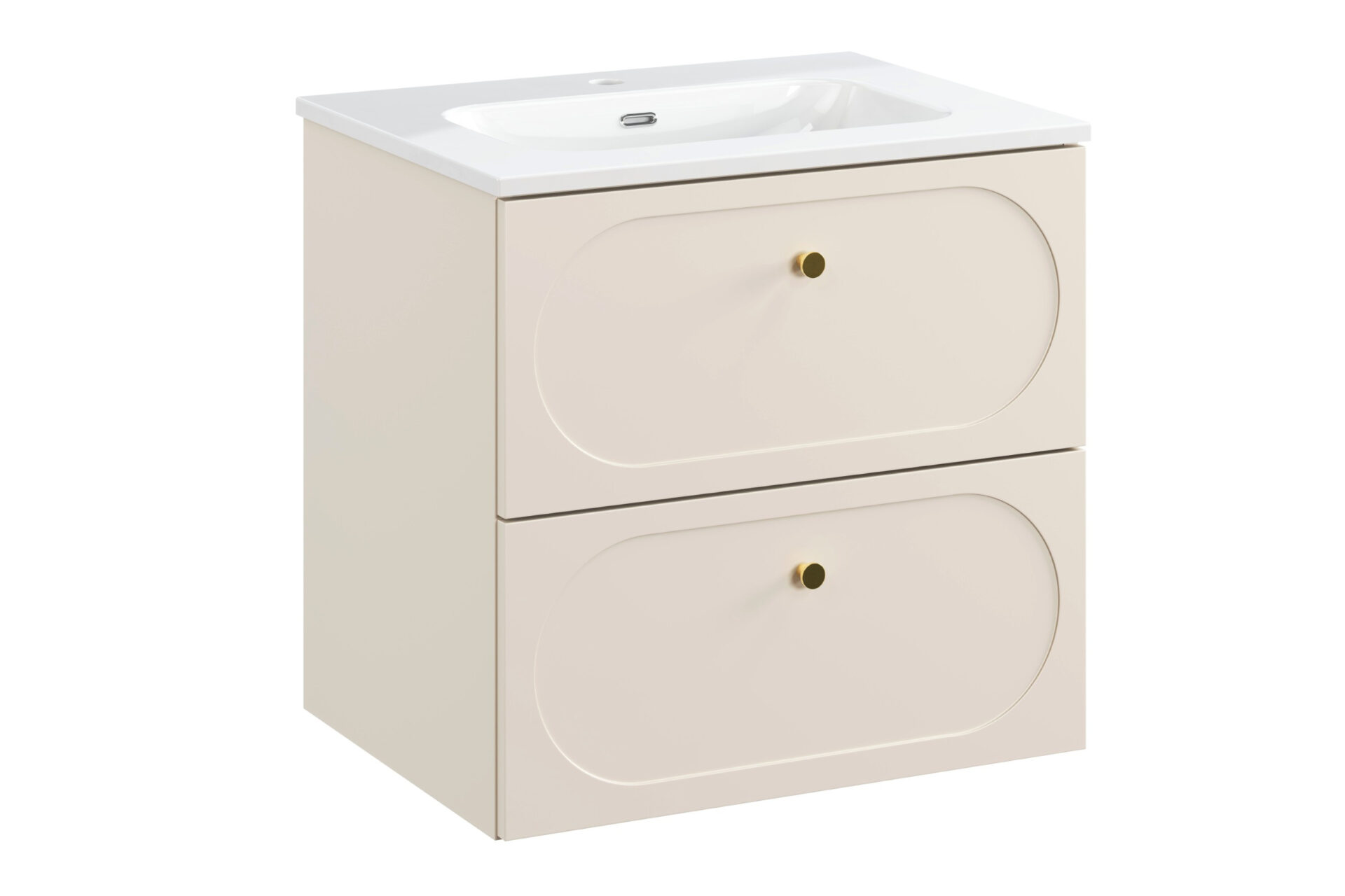 Spintelės komplektas su praustuvu, 60 cm, 2 stalčiai, Donna Sand