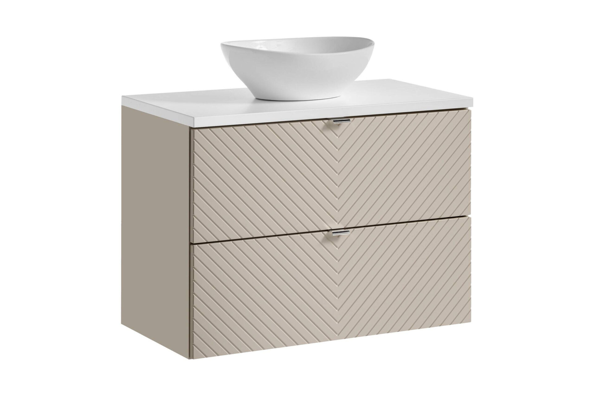 Spintelės su praustuvu ir stalviršio su 2 stalčiais komplektas, 80 cm, Viva Cashmere