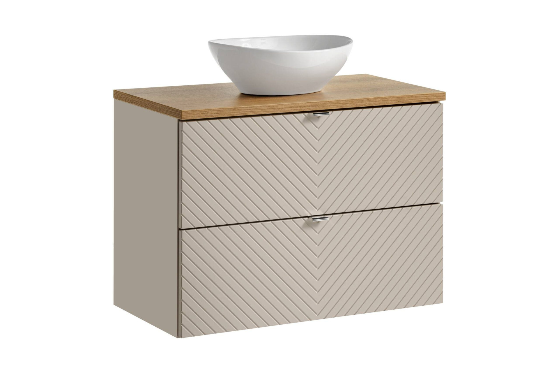 Spintelės su praustuvu ir stalviršio su 2 stalčiais komplektas, 80 cm, Viva Cashmere