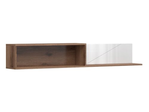 FORN pakabinama lentyna 156 cm tamsaus ąžuolo delano/baltos blizgios spalvos