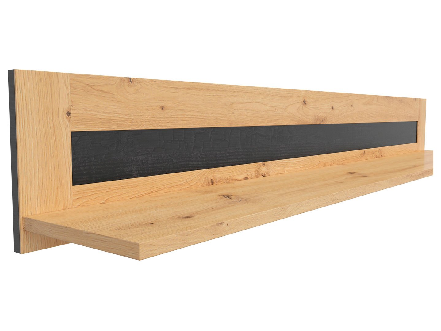 OSTIA kabanti lentyna 161 cm, ąžuolo dirbiniai/juoda blizgi spalva — изображение 3