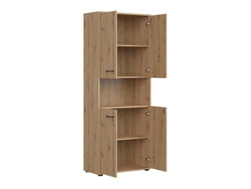 SPACE OFFICE 80 cm keturių durelių uždara knygų lentyna, ąžuolas