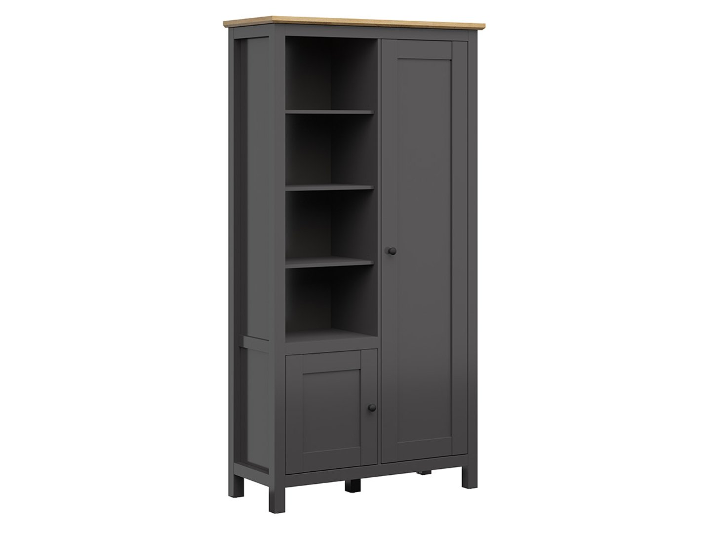 HESEN dvidurė knygų lentyna 106 cm grafito spalvos/artisan ąžuolo spalvos