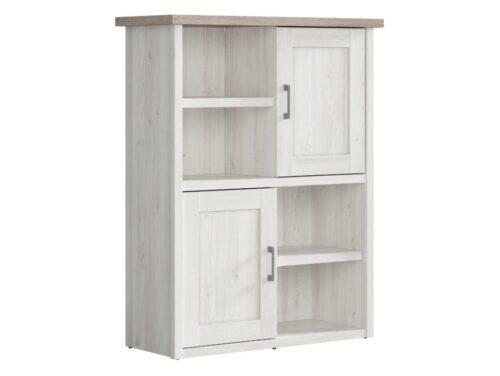 LUCA JUZI dviejų durų knygų lentyna 106 cm šviesus Sibiu maumedis/tamsus Sonoma ąžuolas