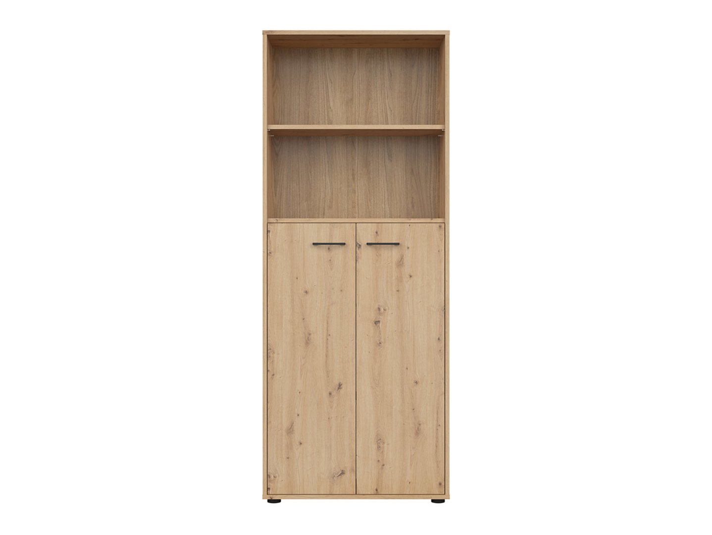 SPACE OFFICE žema dviejų durų knygų lentyna, 80 cm, ąžuolo spalvos