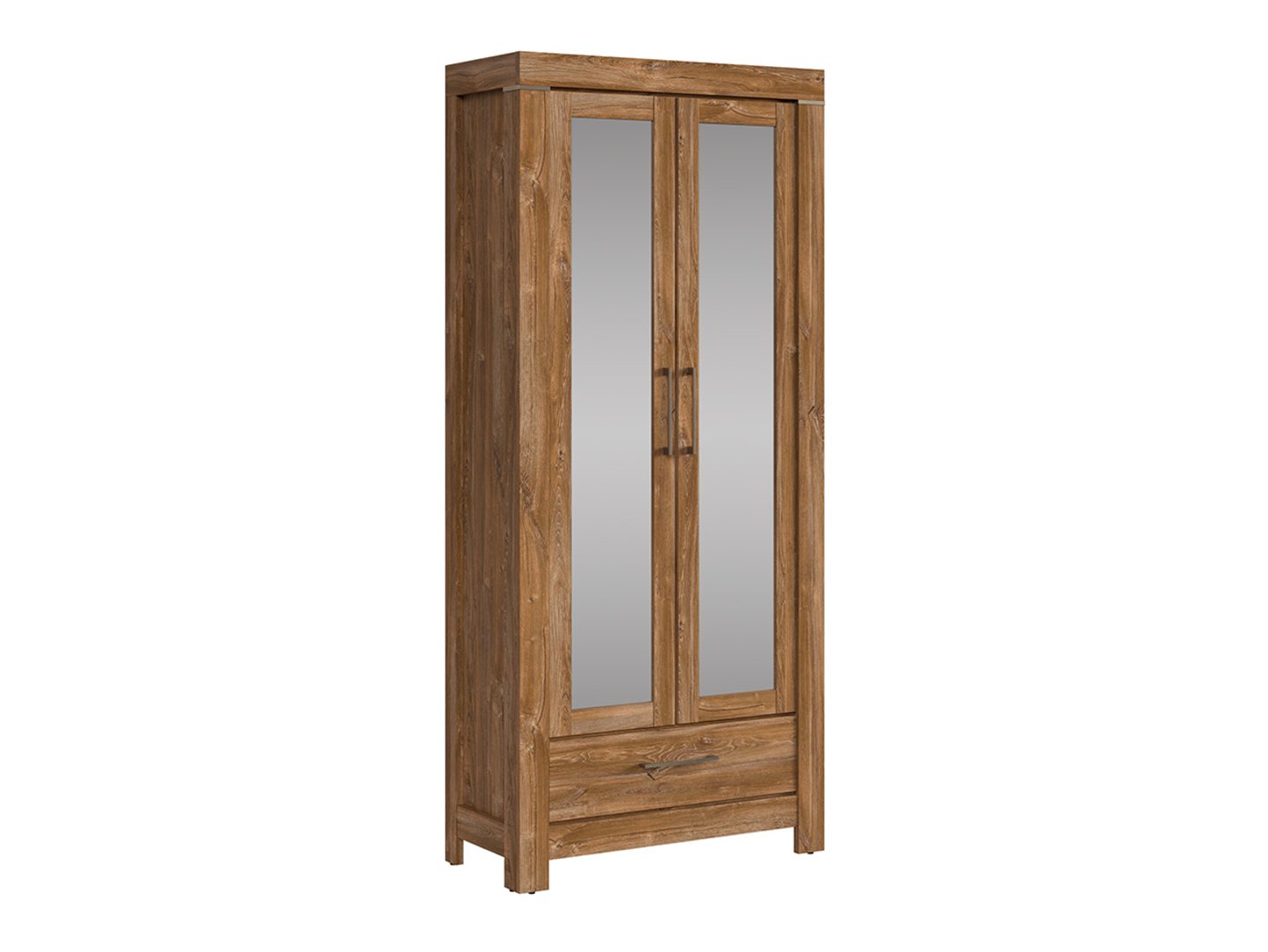 GENT 88 cm dviejų durų veidrodinė lentyna su stalčiumi, ąžuolas Stirlinge