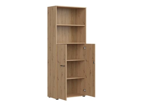 SPACE OFFICE 80 cm dviejų durų knygų lentyna, ąžuolo imitacija