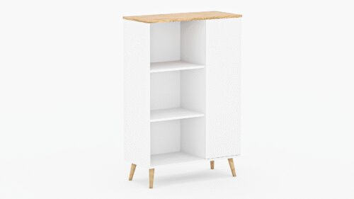 FONZI knygų lentyna 90×40 balta/auksinė, ADRK