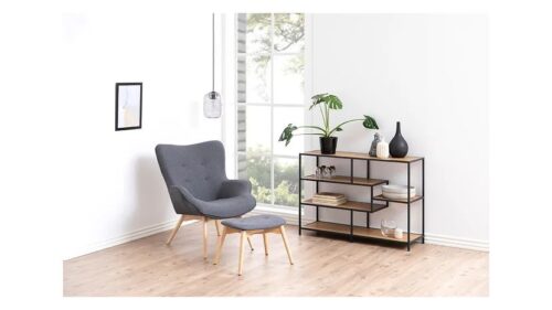 Seaford žema metalinė lentyna 114×78 cm su 4 lentynomis, laukinio ąžuolo spalvos