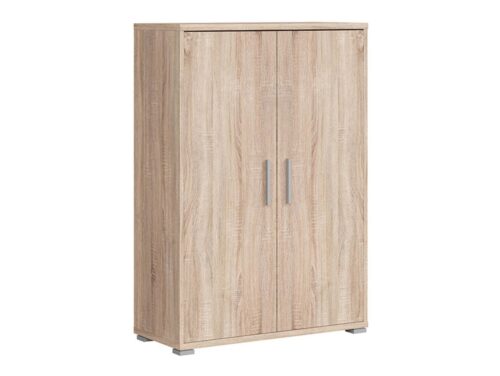 BRW OFFICE žema uždara knygų lentyna, 80 cm, sonoma ąžuolas