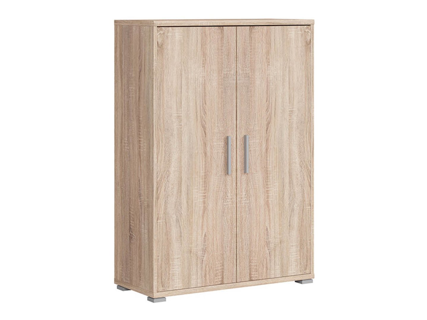 BRW OFFICE žema uždara knygų lentyna, 80 cm, sonoma ąžuolas